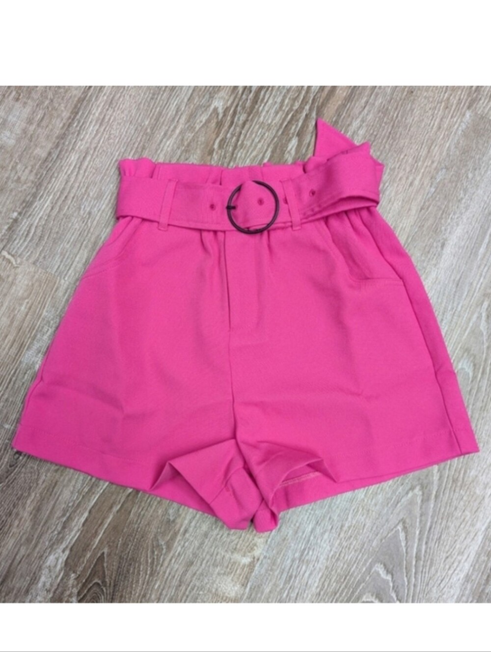 NWT Idem Ditto Raspberry Rose High Waisted Belted Trouser Shorts Size Small